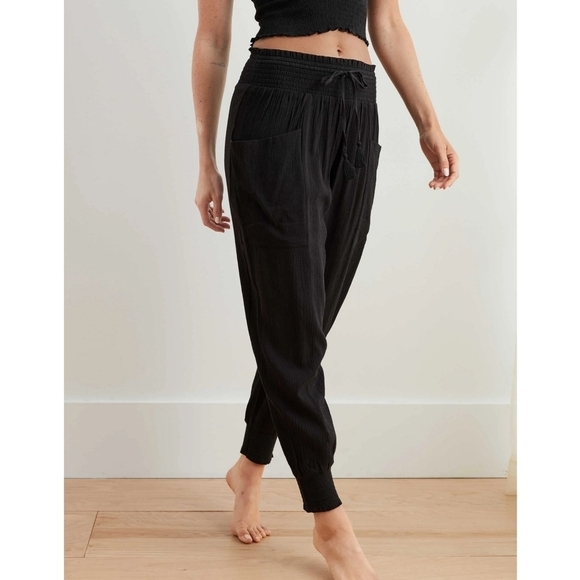 aerie Pants - Aerie Easy Jogger Black